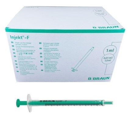 Sterile Spritze i.U. 1ml 2-teilig INJECT-F SOLO 100Stk